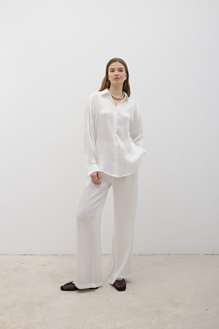 Women's Elastic Waist Satin Pants