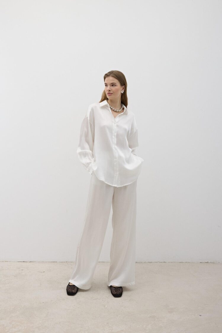 Women's Elastic Waist Satin Pants