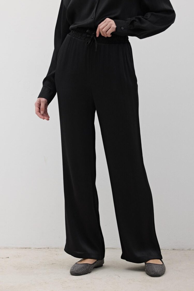 Women's Elastic Waist Satin Pants