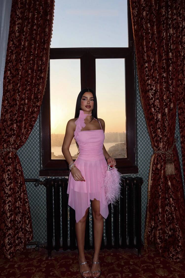 Strapless Rose Detail Dress