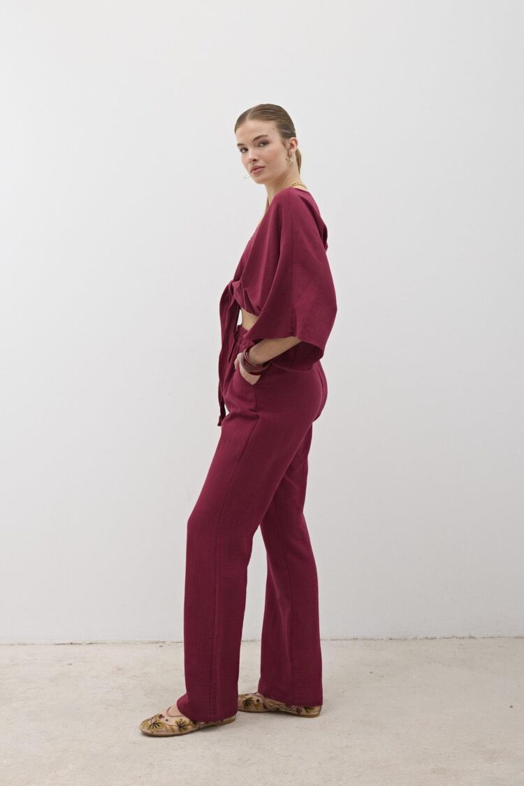 Mueslin Salaş Women's Pants Burgundy