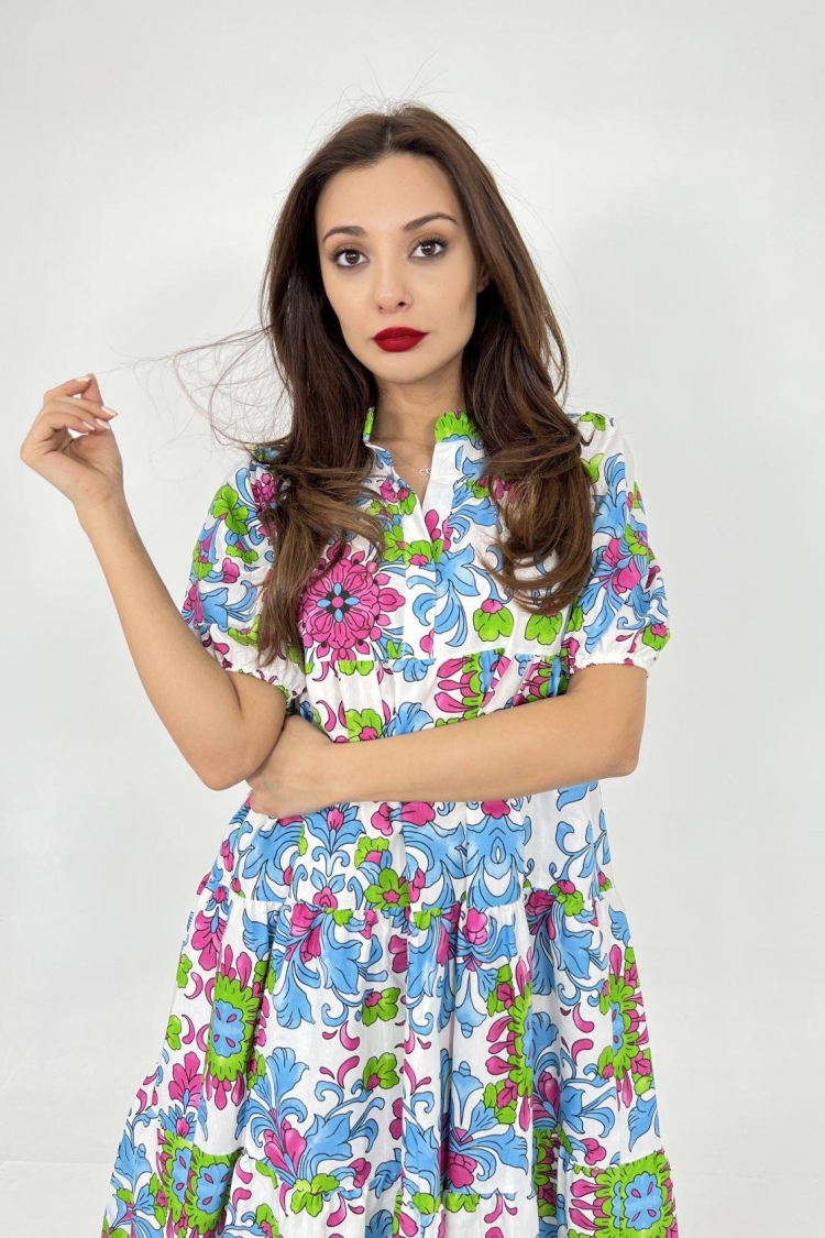Dress - Blue - Fame - Globality Store - Women Clothes Wholesale Turkey