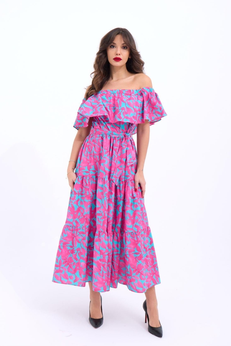 Dress - Turquoise - Fame - Globality Store - Women Clothes Wholesale Turkey