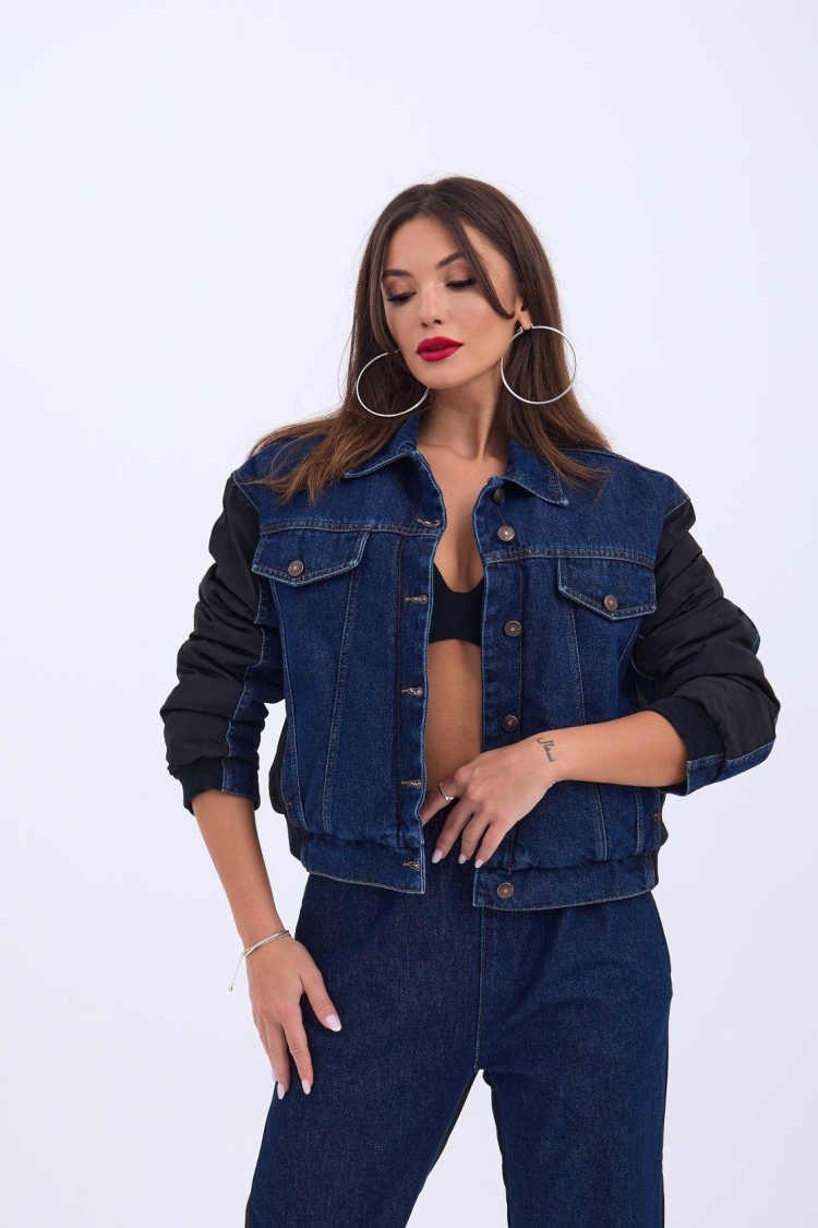 Denim Jacket - Blue - Fame - Globality Store - Women Clothes Wholesale Turkey
