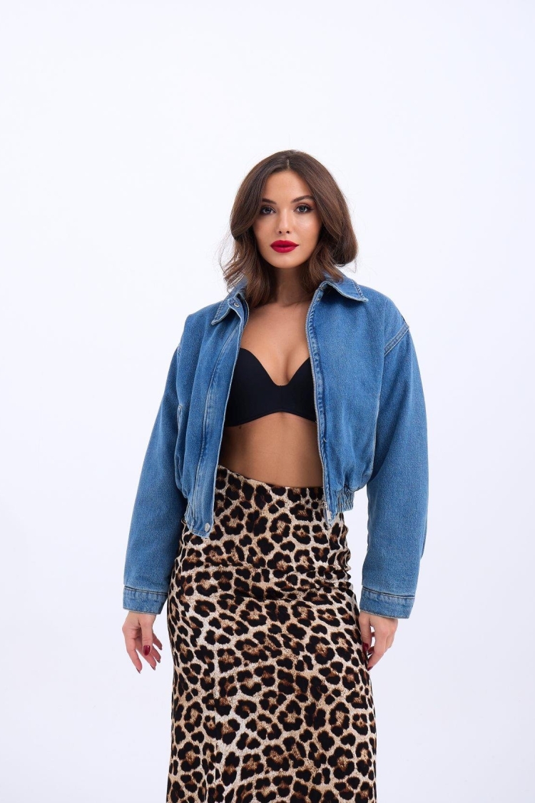 Denim Jacket - Blue - Fame - Globality Store - Women Clothes Wholesale Turkey