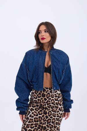 Denim Jacket - Blue - Fame - Globality Store - Women Clothes Wholesale Turkey