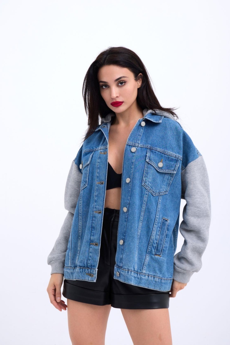 Denim Jacket - Blue - Fame - Globality Store - Women Clothes Wholesale Turkey