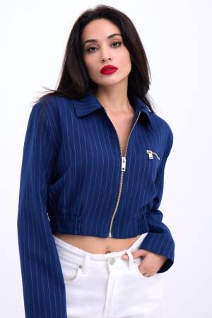 Jacket - Navy Blue - Fame - Globality Store - Women Clothes Wholesale Turkey