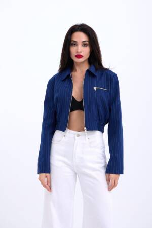 Jacket - Navy Blue - Fame - Globality Store - Women Clothes Wholesale Turkey