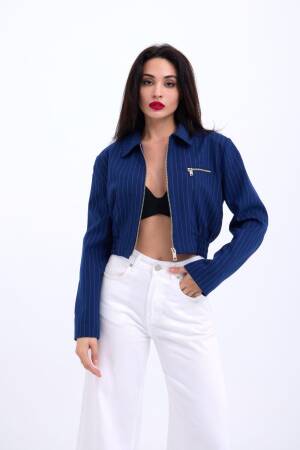 Jacket - Navy Blue - Fame - Globality Store - Women Clothes Wholesale Turkey