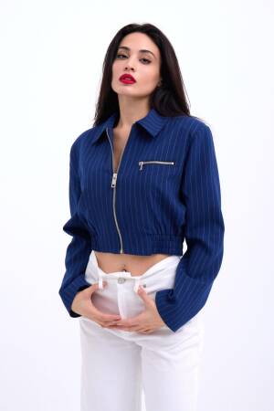 Jacket - Navy Blue - Fame - Globality Store - Women Clothes Wholesale Turkey