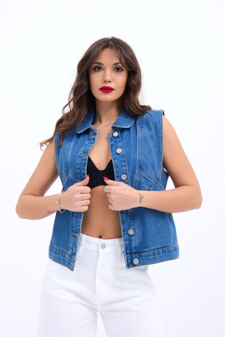 Denim Vest - Blue