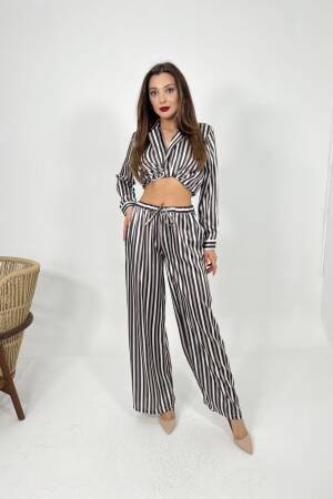 Suit - Ecru & - Fame - Globality Store - Women Clothes Wholesale Turkey