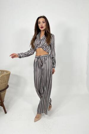 Suit - Ecru & - Fame - Globality Store - Women Clothes Wholesale Turkey