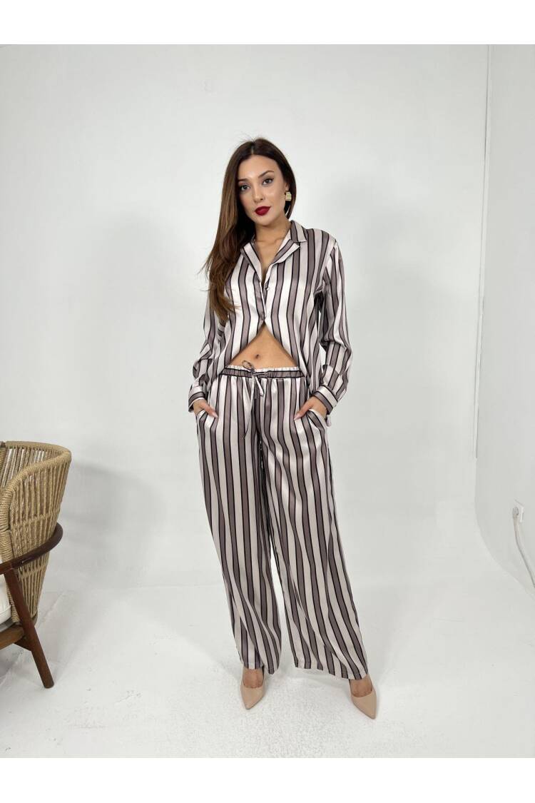 Suit - Ecru & - Fame - Globality Store - Women Clothes Wholesale Turkey