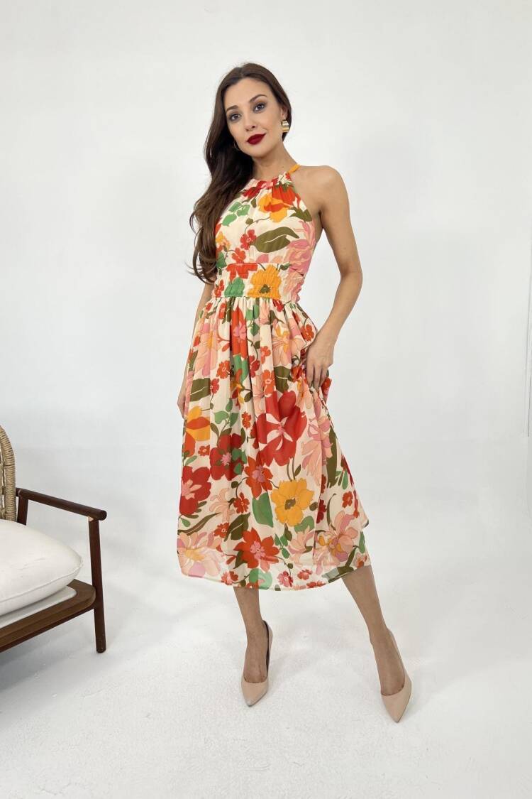 Dress - Multicolored - Fame - Globality Store - Women Clothes Wholesale Turkey
