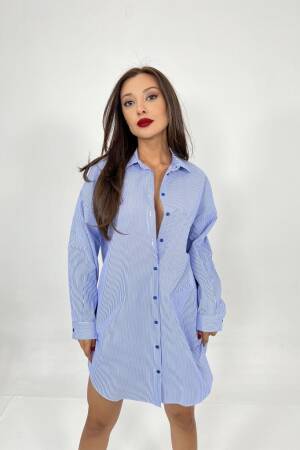 Shirt -And White Striped - Fame - Globality Store - Women Clothes Wholesale Turkey