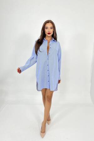 Shirt -And White Striped - Fame - Globality Store - Women Clothes Wholesale Turkey