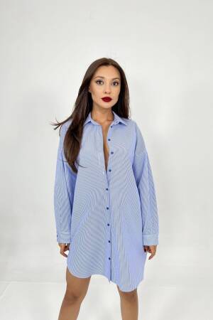 Shirt -And White Striped - Fame - Globality Store - Women Clothes Wholesale Turkey
