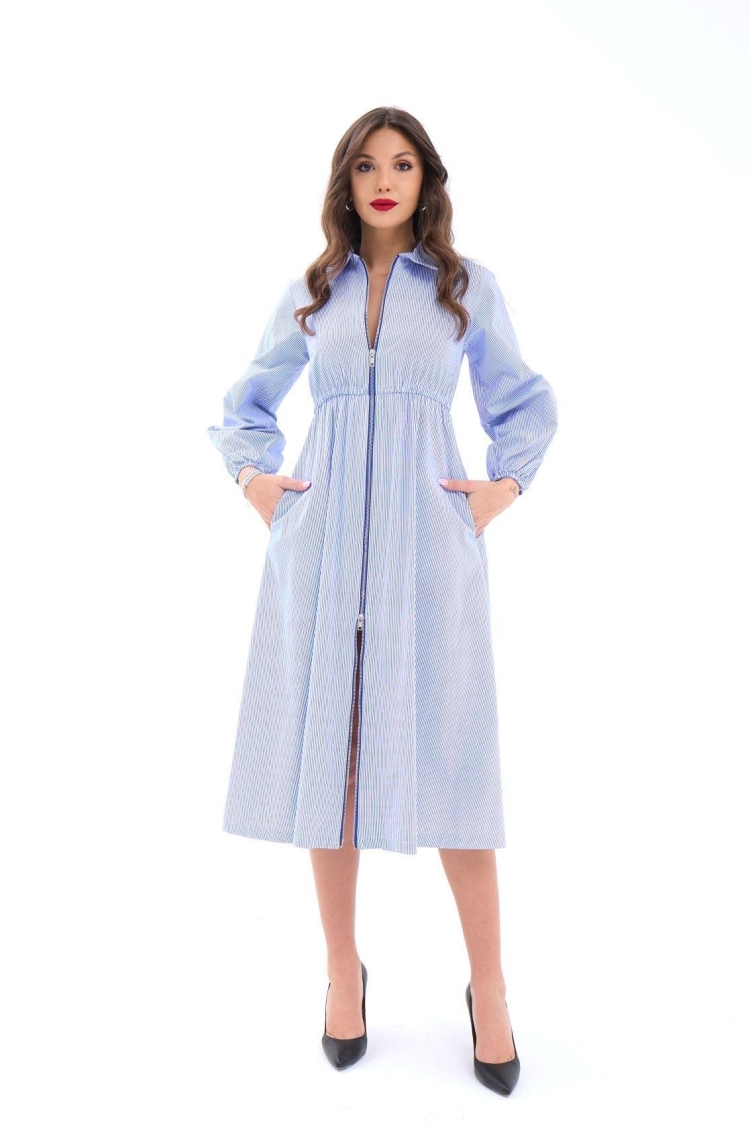 Dress -And White Striped - Fame - Globality Store - Women Clothes Wholesale Turkey