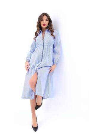 Dress -And White Striped - Fame - Globality Store - Women Clothes Wholesale Turkey