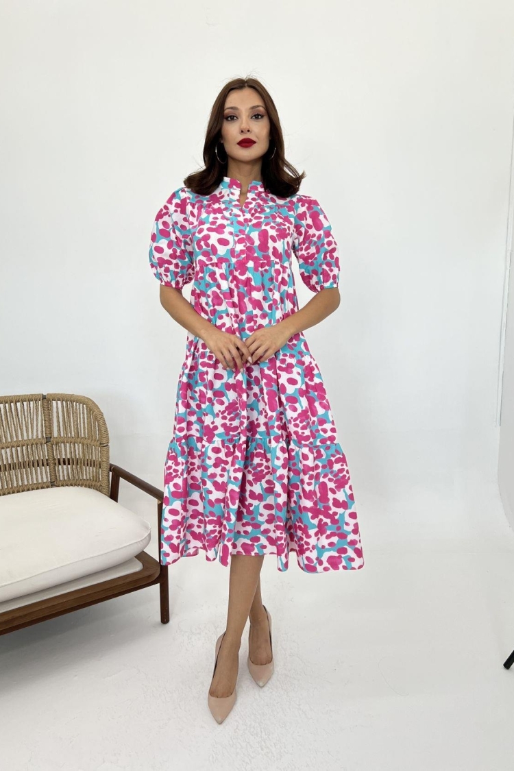 Short Sleeve Dress -& Blue