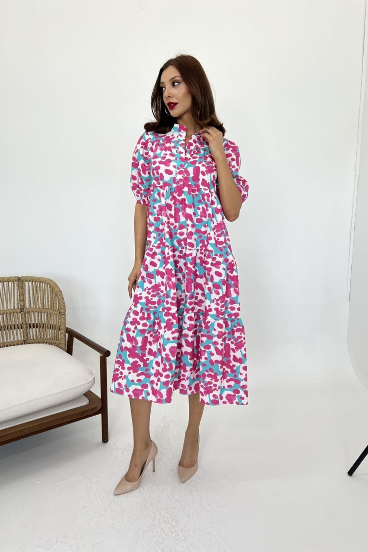 Short Sleeve Dress -& Blue