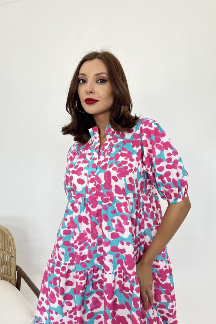 Short Sleeve Dress -& Blue