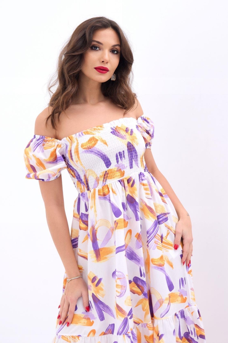 Patterned Dress -& Purple & Yellow