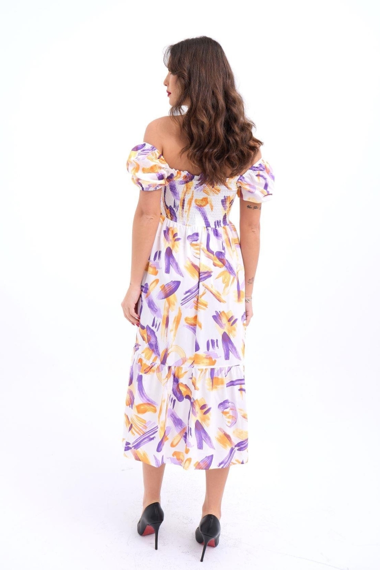 Patterned Dress -& Purple & Yellow