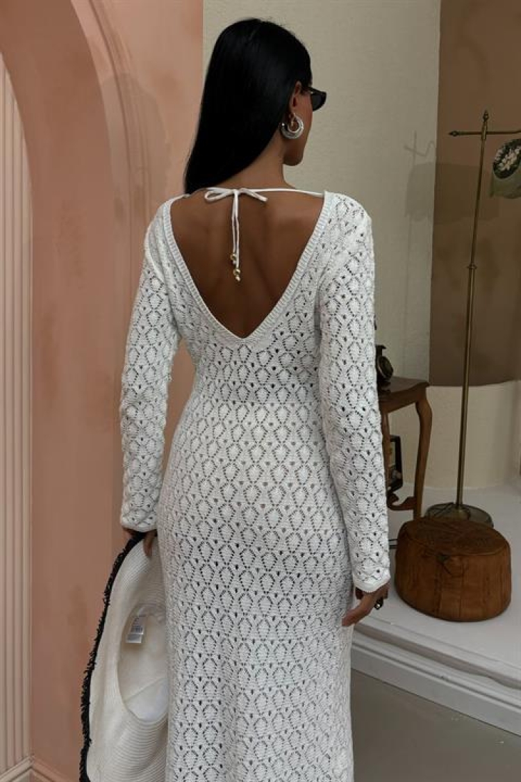 Knitwear Dress With Chest Accessories And Window