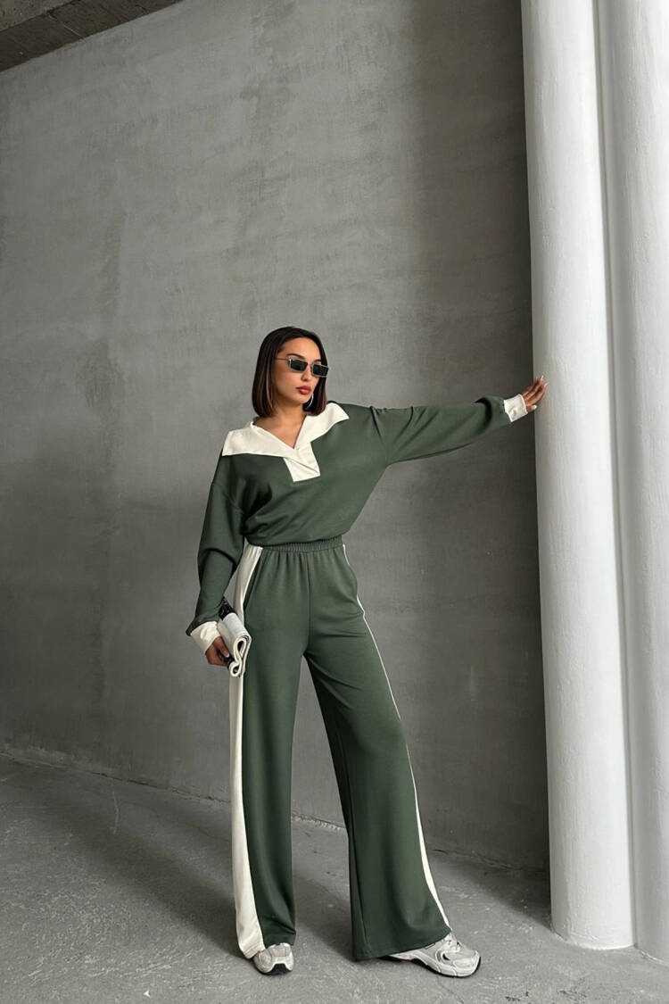 Modal Fabric Lycra Wide Leg Tracksuit Set - Mode Roy - Globality Store - Women Clothes Wholesale Turkey