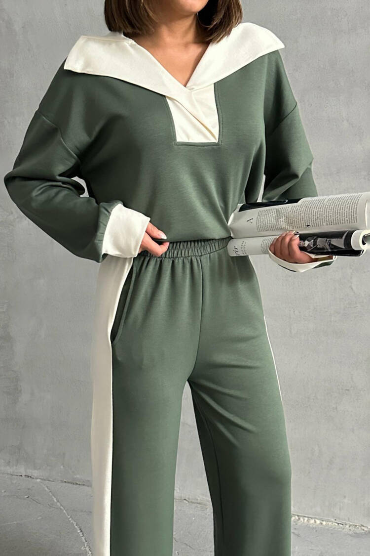 Modal Fabric Lycra Wide Leg Tracksuit Set