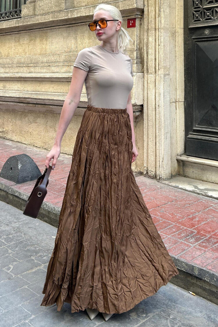 Crash High Waist Ruched Satin Skirt - Mode Roy - Globality Store - Women Clothes Wholesale Turkey