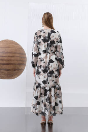 Women's Belted Detailed Patterned Dress - Puane - Globality Store - Women Clothes Wholesale Turkey