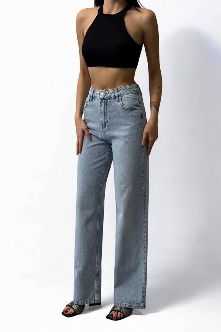 High Waist Loose Fit LightJeans Pants