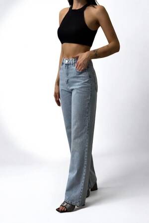 High Waist Loose Fit LightJeans Pants - LACARINO - Globality Store - Women Clothes Wholesale Turkey