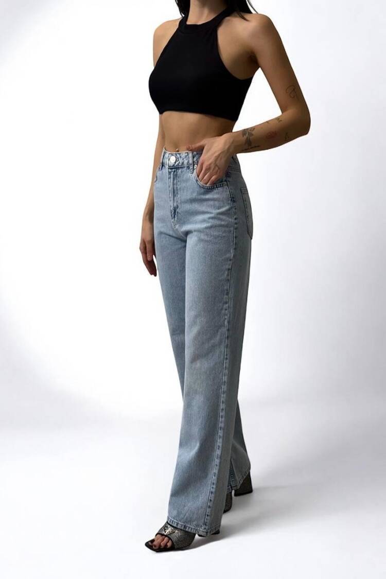 High Waist Loose Fit LightJeans Pants