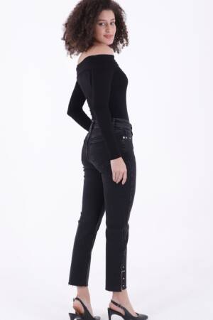 Flare Leg Mom Jeans With Side Slit - XLove - Globality Store - Women Clothes Wholesale Turkey
