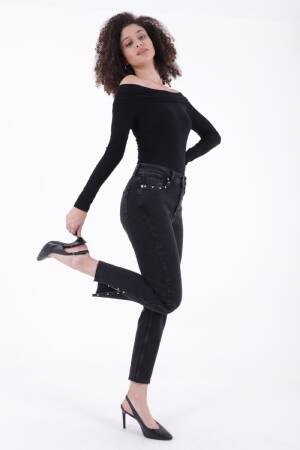 Flare Leg Mom Jeans With Side Slit - XLove - Globality Store - Women Clothes Wholesale Turkey