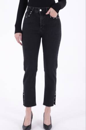 Flare Leg Mom Jeans With Side Slit - XLove - Globality Store - Women Clothes Wholesale Turkey