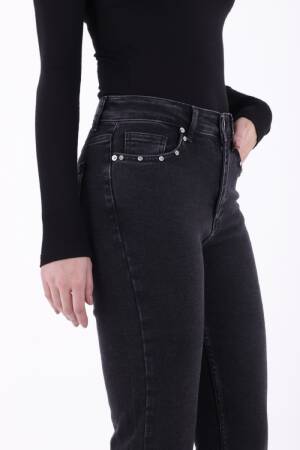 Flare Leg Mom Jeans With Side Slit - XLove - Globality Store - Women Clothes Wholesale Turkey