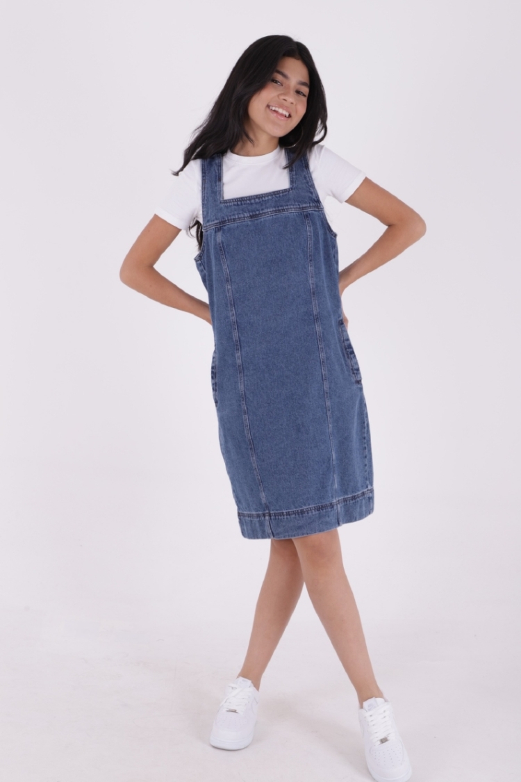 Classic Denim Dress With Side Pockets - XLove - Globality Store - Women Clothes Wholesale Turkey
