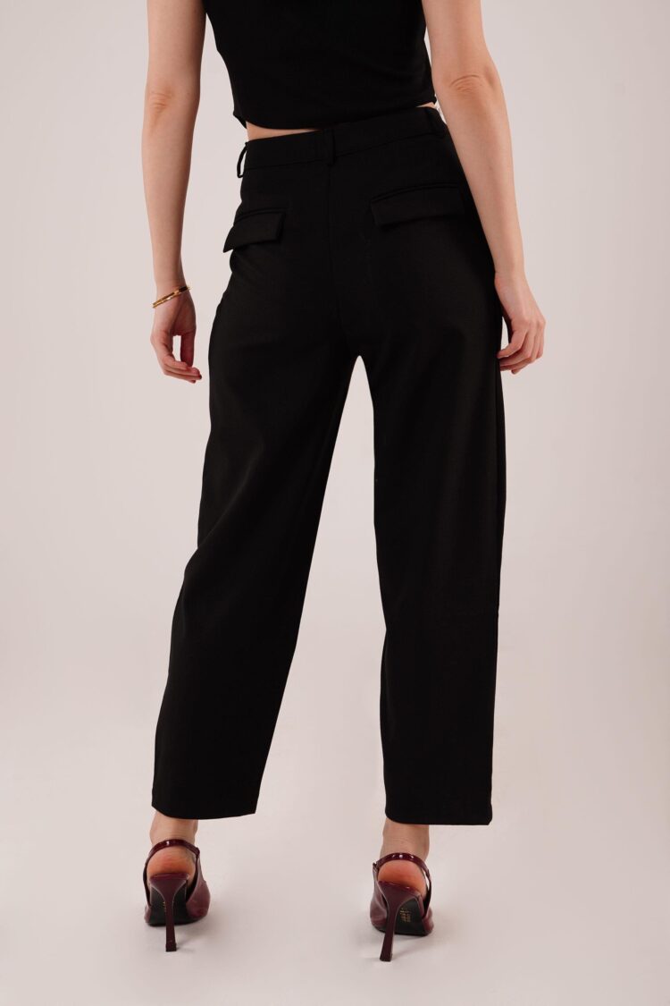 Wholesale Black Pants With Closure Pocket Detailed