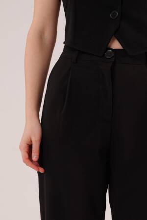 Wholesale Black Pants With Closure Pocket Detailed - Lustrin - Globality Store - Women Clothes Wholesale Turkey
