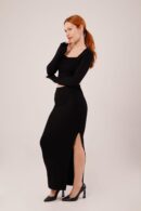 Square Collar Blouse And Slit Detailed Skirt Wholesale DoubleSuit - Lustrin - Globality Store - Women Clothes Wholesale Turkey