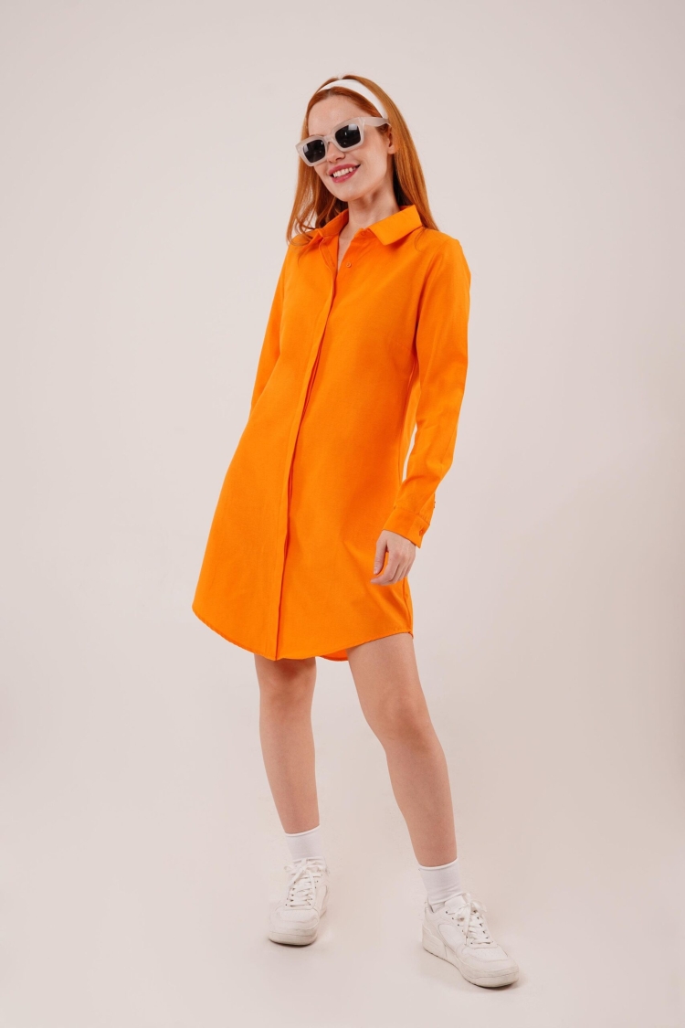 Long Sleeve DarkTunic Wholesale Shirt Dress