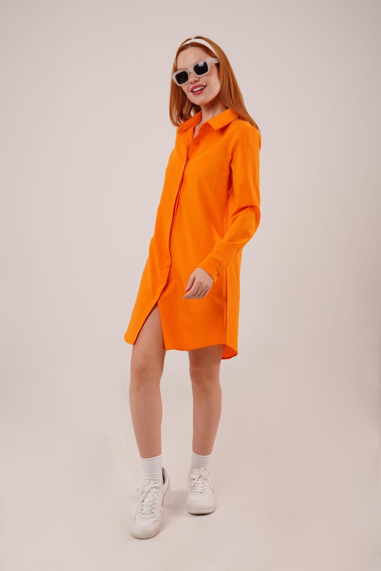 Long Sleeve DarkTunic Wholesale Shirt Dress