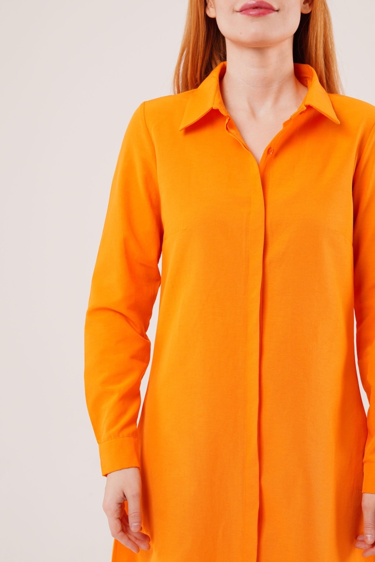 Long Sleeve DarkTunic Wholesale Shirt Dress