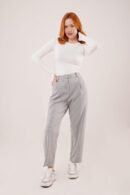 Wholesale Gray Pants With Closure Pocket Detailed - Lustrin - Globality Store - Women Clothes Wholesale Turkey